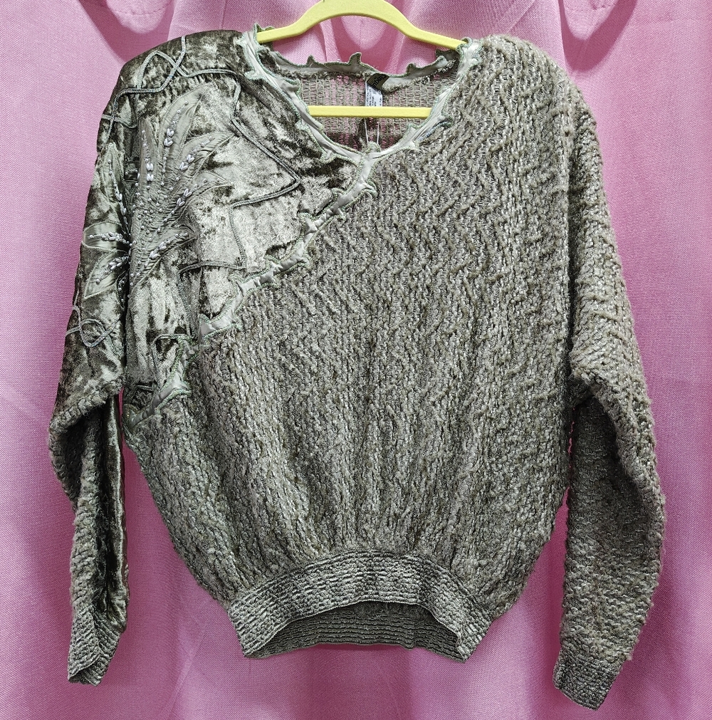 MenaCinque Vintage Olive Green Sweater Shirt Sz Small